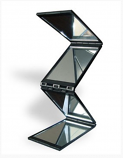 Foldable 4 sided mirror for hair fibers application
