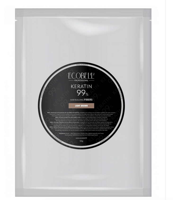 Ecobel Keratin Hair building fibers Large Dark Brown 100g 
